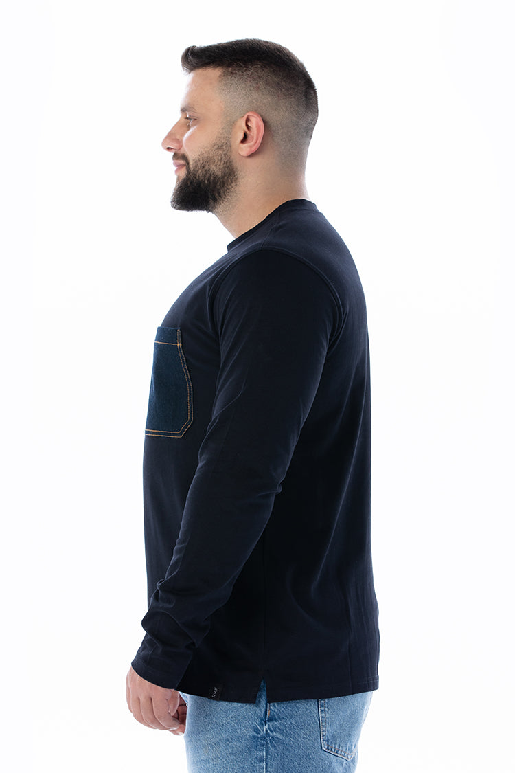ARES Uzun Kollu Lacivert T-Shirt
