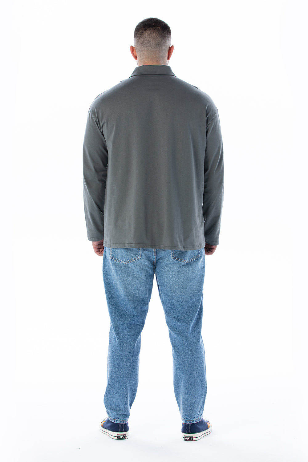 HYPERION Haki Polo Yaka T-Shirt Uzun kol