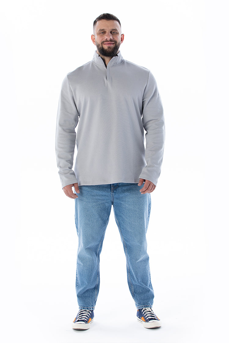 IAPETOS Taş Rengi Yarım Balıkçı Fermuarlı Yaka Sweatshirt