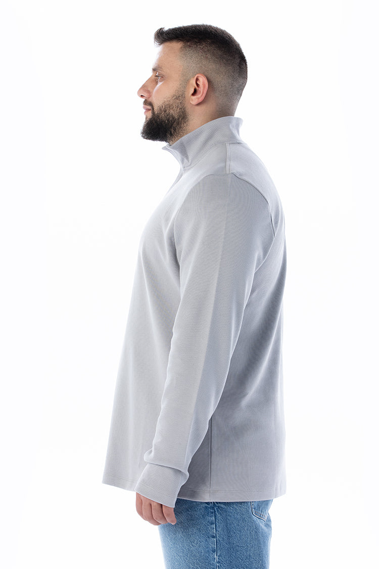 IAPETOS Taş Rengi Yarım Balıkçı Fermuarlı Yaka Sweatshirt