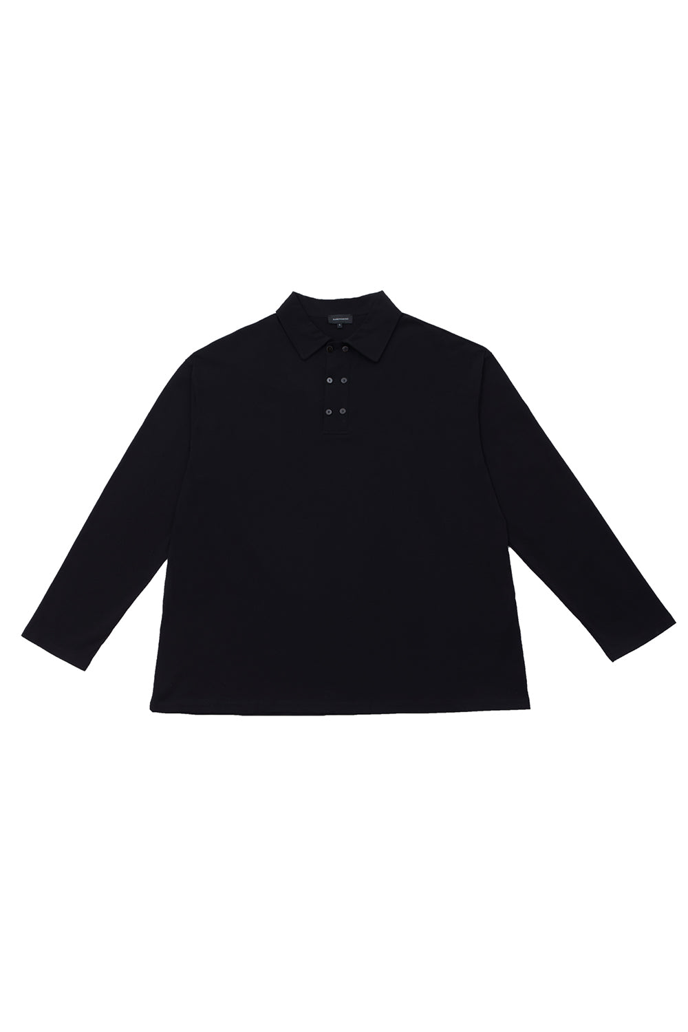 KRIUS Siyah Polo Yaka T-shirt Uzun kol