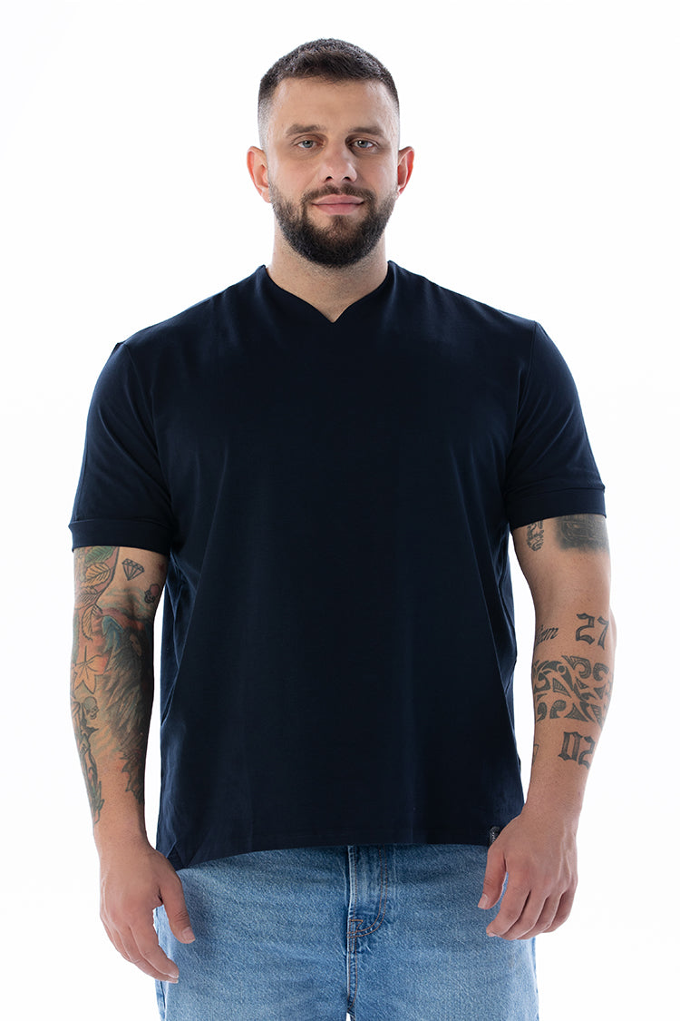 OKEANOS V Yaka Lacivert T-shirt