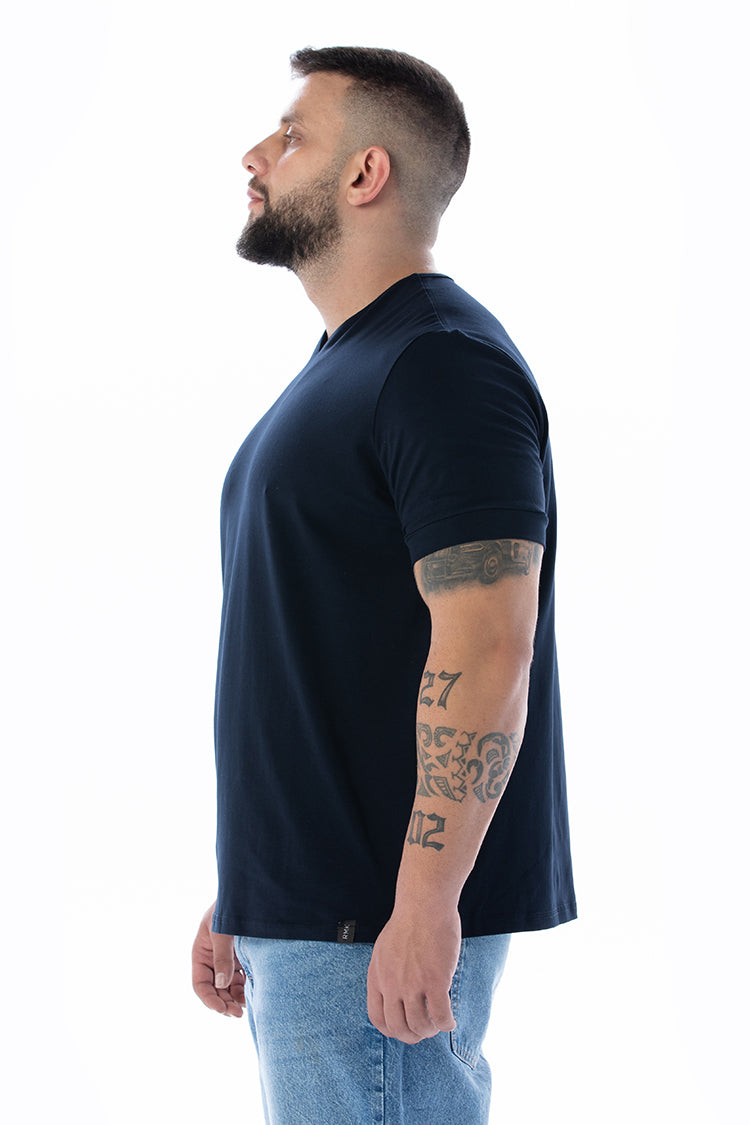 OKEANOS V Yaka Lacivert T-shirt