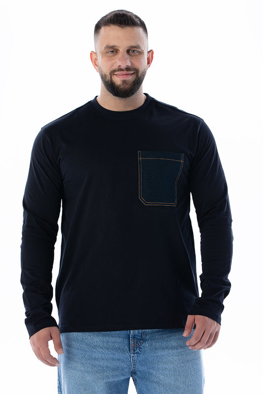 ARES Uzun Kollu Lacivert T-Shirt