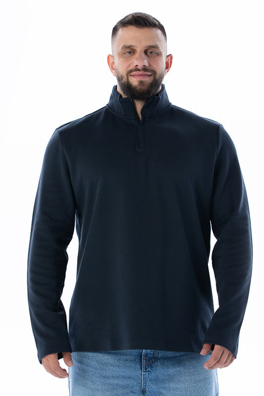 ATLAS Lacivert Yarım Balıkçı Fermuarlı Yaka Sweatshirt