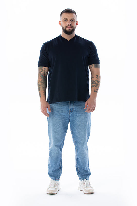 OKEANOS V Yaka Lacivert T-shirt